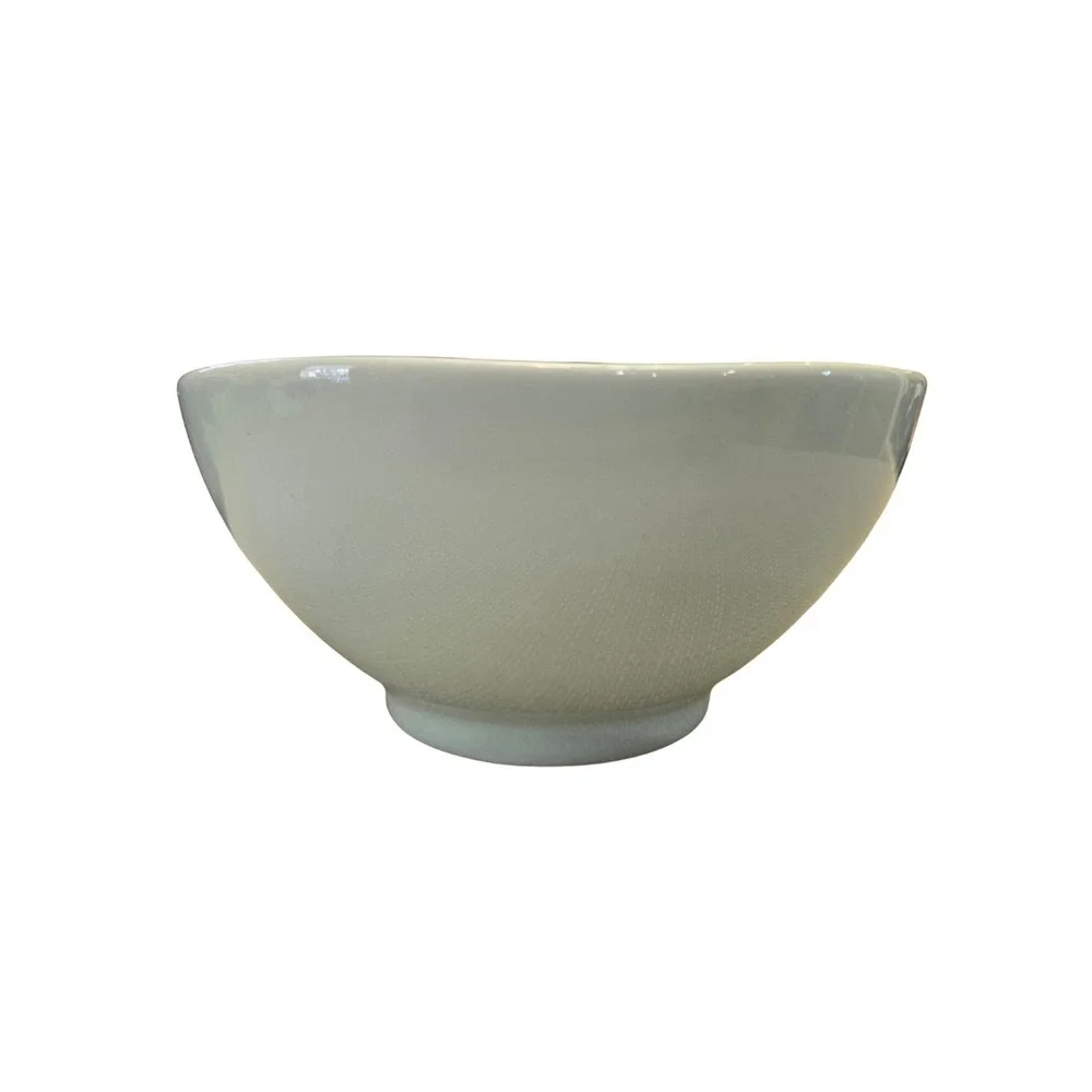 Porcelain cereal/rice/desert bowls,‎ Lenox Origins pattern, light Ice blue glaze